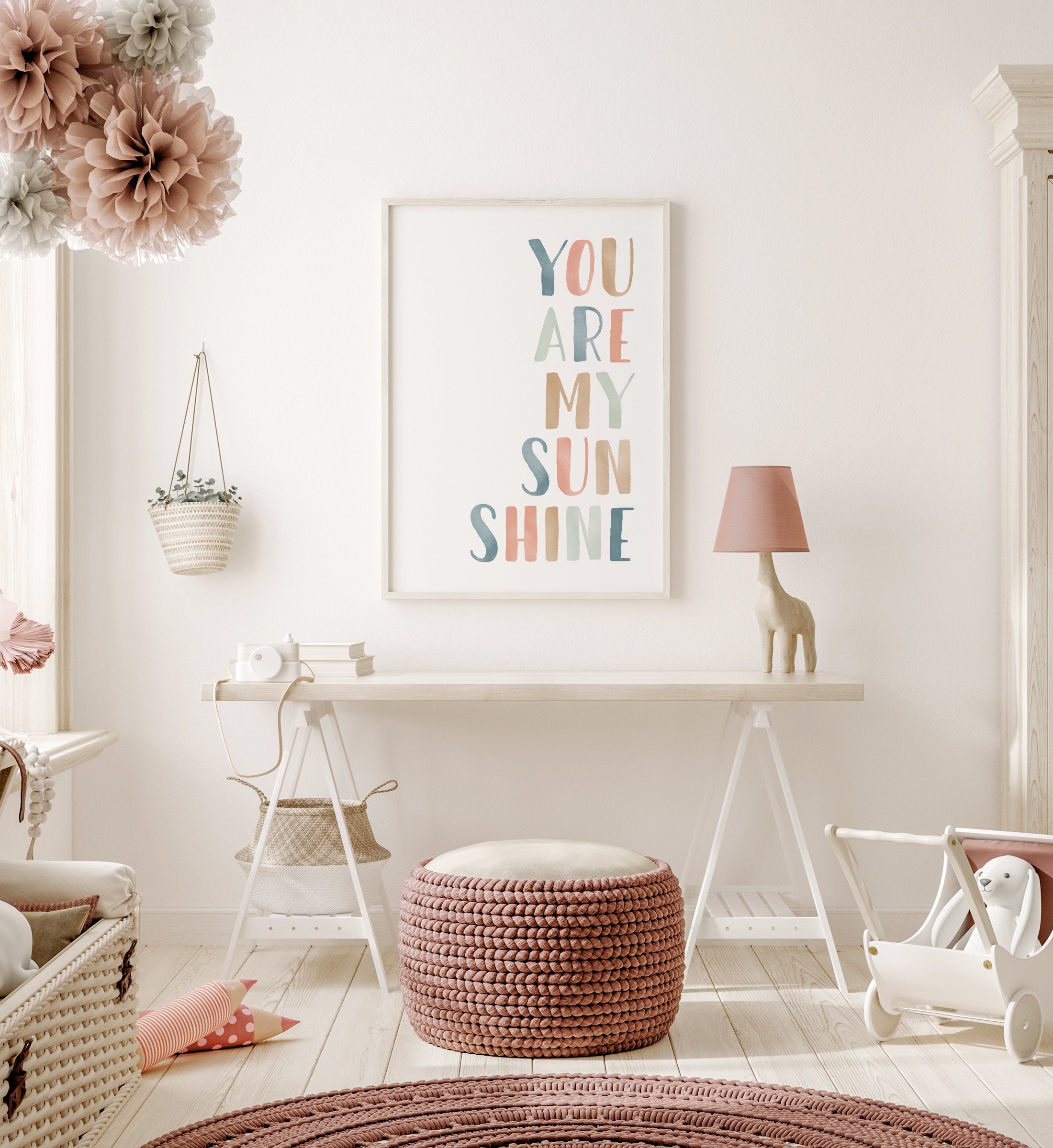 You Are My Sunshine Print Girl Nursery Decor PRINTABLE Wall | Etsy