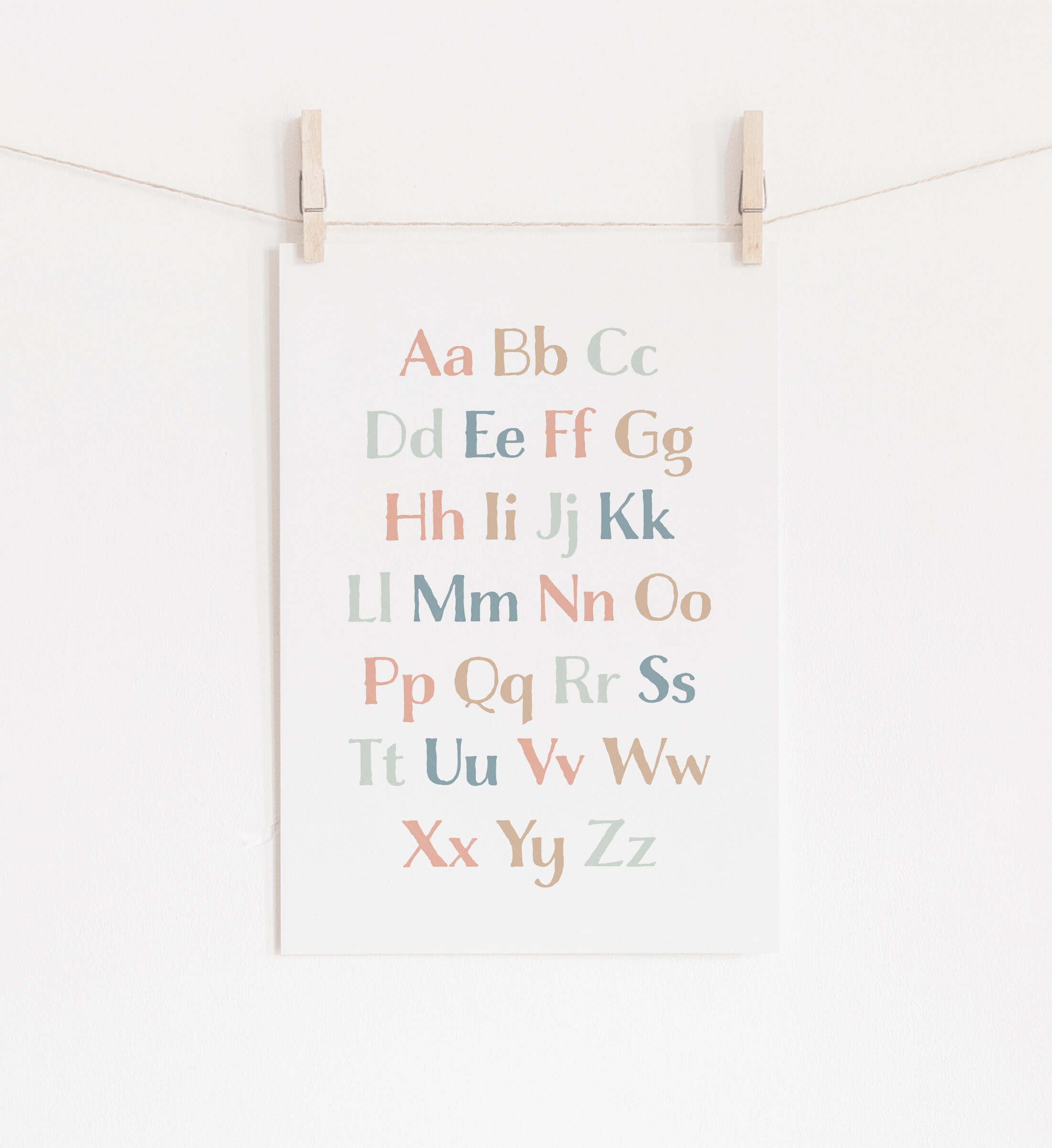 Pastel Alphabet Poster ABC Print Printable Educational Wall - Etsy