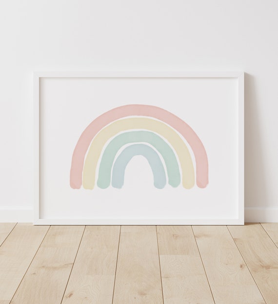 Pastel Rainbow Art, Pastel Rainbow Decor, Rainbow Nursery Painting, Pastel  Rainbow Art 