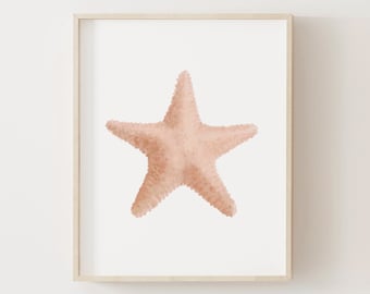 Starfish Print, Beach Nursery Decor, PRINTABLE Watercolor Starfish Wall Art, Coastal Home Decor, DIGITAL DOWNLOAD