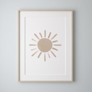 Neutral Cloud Moon and Sun Set of 3 Prints, Boy Nursery Decor ...