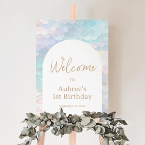 Mermaid Birthday Welcome Sign Template, Editable Mermaid Under the Sea ...