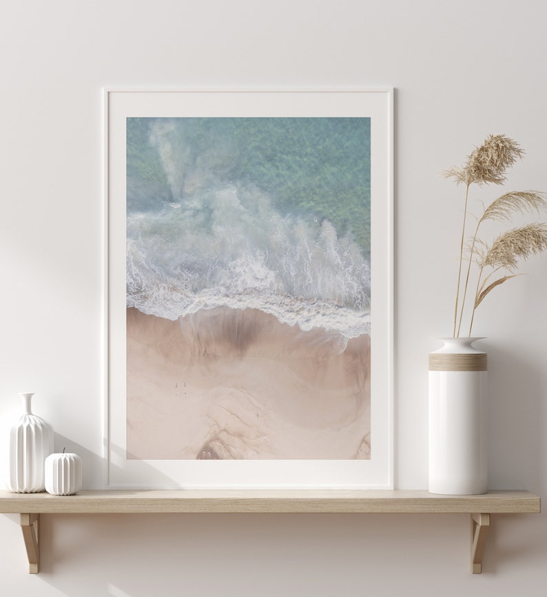 Pastel Beach Print Aerial Beach Photography Printable Beach Etsy