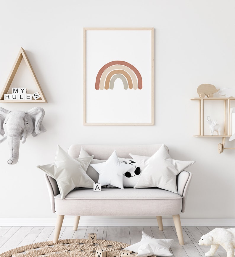 Terracotta Rainbow Print, Boho Nursery Decor, PRINTABLE Rainbow Wall Art, Kids Room Decor, DIGITAL DOWNLOAD image 4