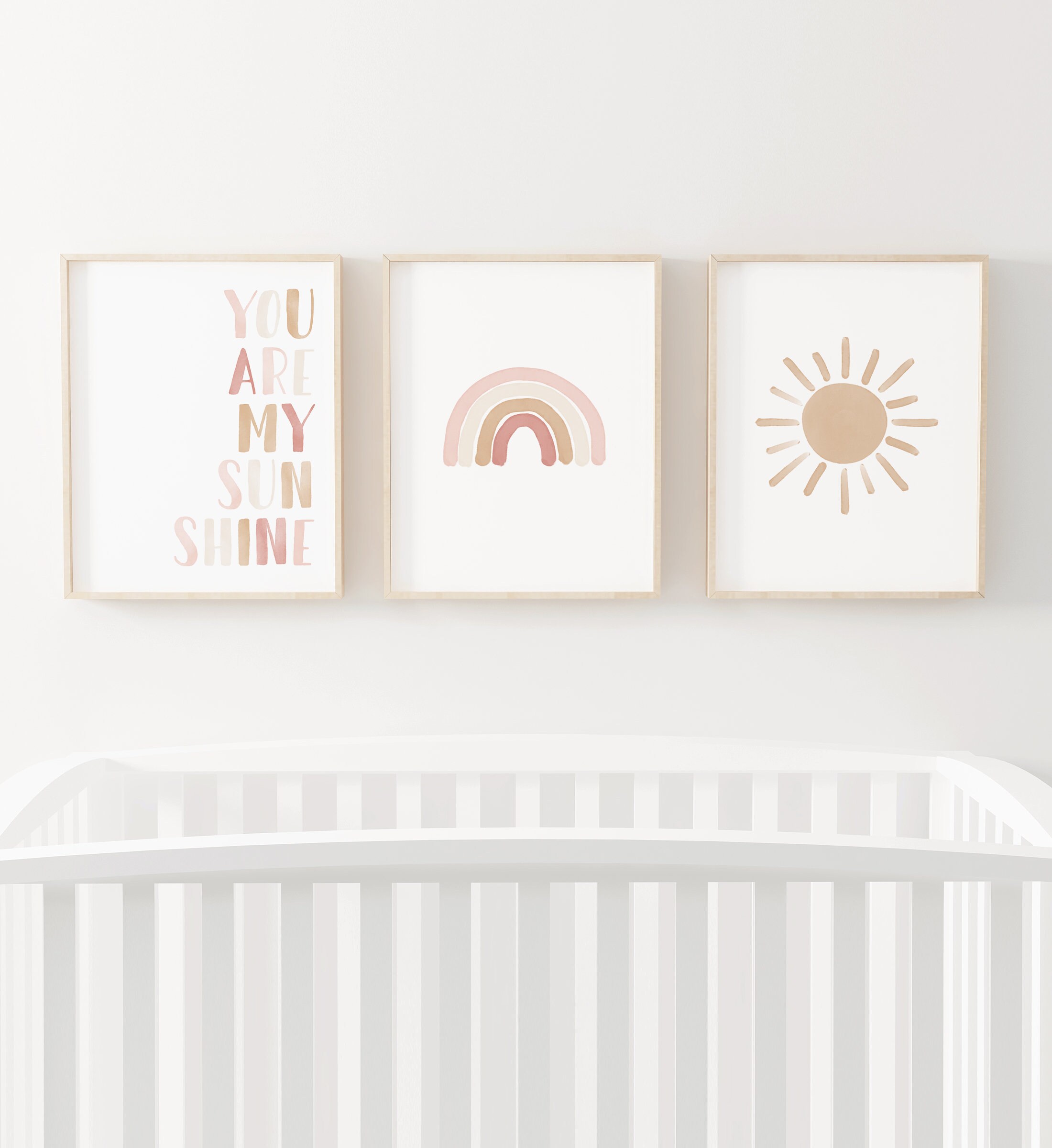 Set of 3 Prints Personalized Gifts Above Bed Decor Kids Wall Art Poster  Rainbow Nursery Name Sign Art For Kids Hub 