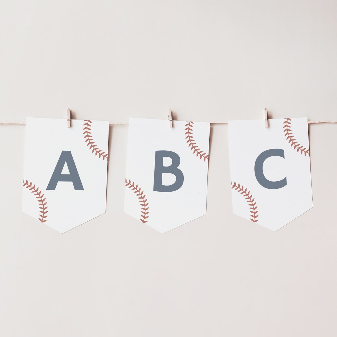 Editable Baseball Birthday Banner Template, Printable Baseball Happy ...