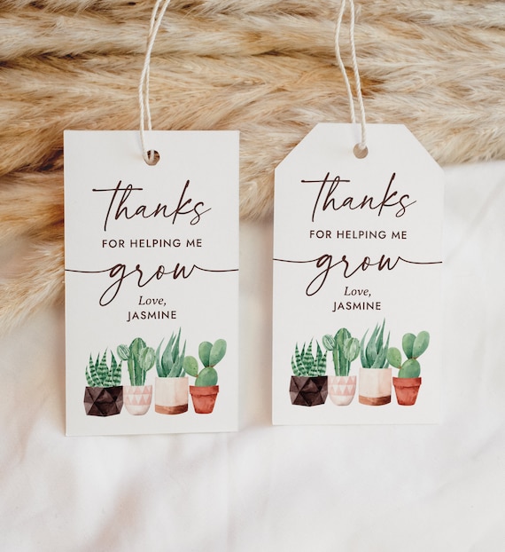 Bearbeitbare Kaktus Lehrer Wertschtzung Tag Vorlage, Danke, dass du mir  geholfen hast Geschenkanhnger zu wachsen - Etsy.de