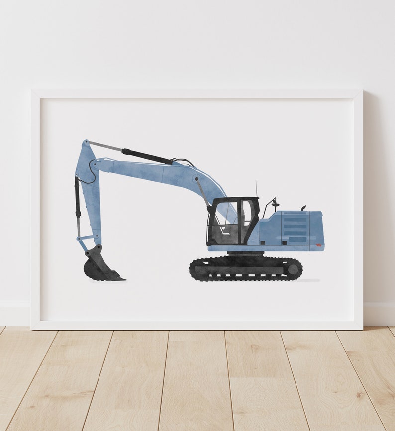 Excavator Print Boy Nursery Decor PRINTABLE Wall Art Etsy