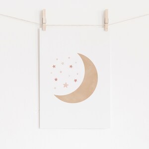 Neutral Cloud Moon and Sun Set of 3 Prints, Neutral Nursery Decor ...