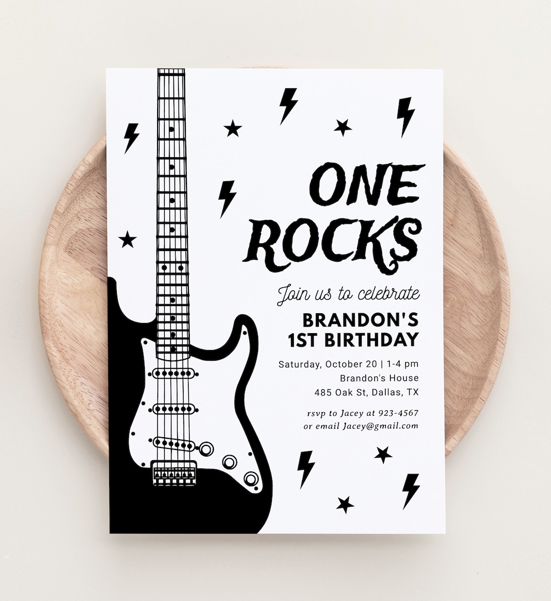 7x5ft Rock And Roll 1st Birthday Backdrop - Guitar Music Theme Photography Background For Boys Party