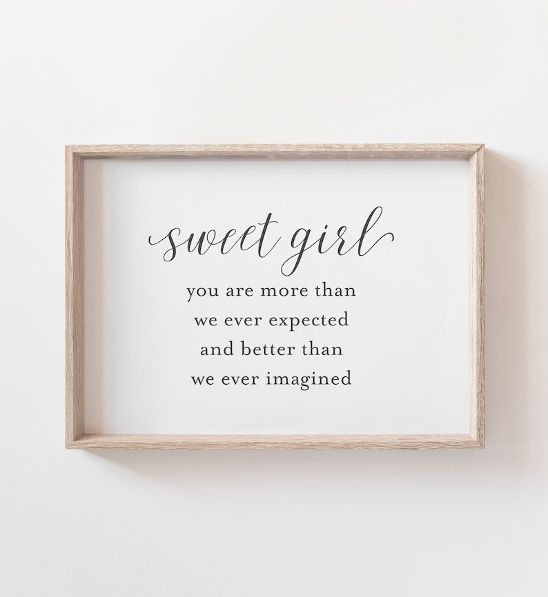 Sweet Girl Nursery Print Nursery Quote Print Printable Wall Etsy