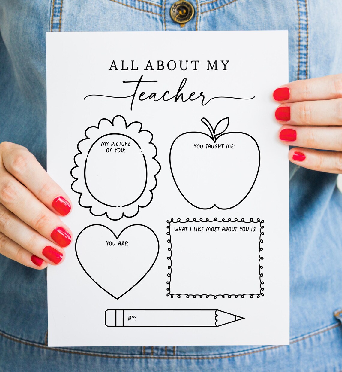 Printable Teacher Appreciation Week Coloring Page, All About My Teacher ...