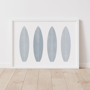 Blue Surfboard Wall Art, Watercolor Beach Nursery Decor, Printable Wall Art, Coastal Decor, Surf Decor, DIGITAL DOWNLOAD