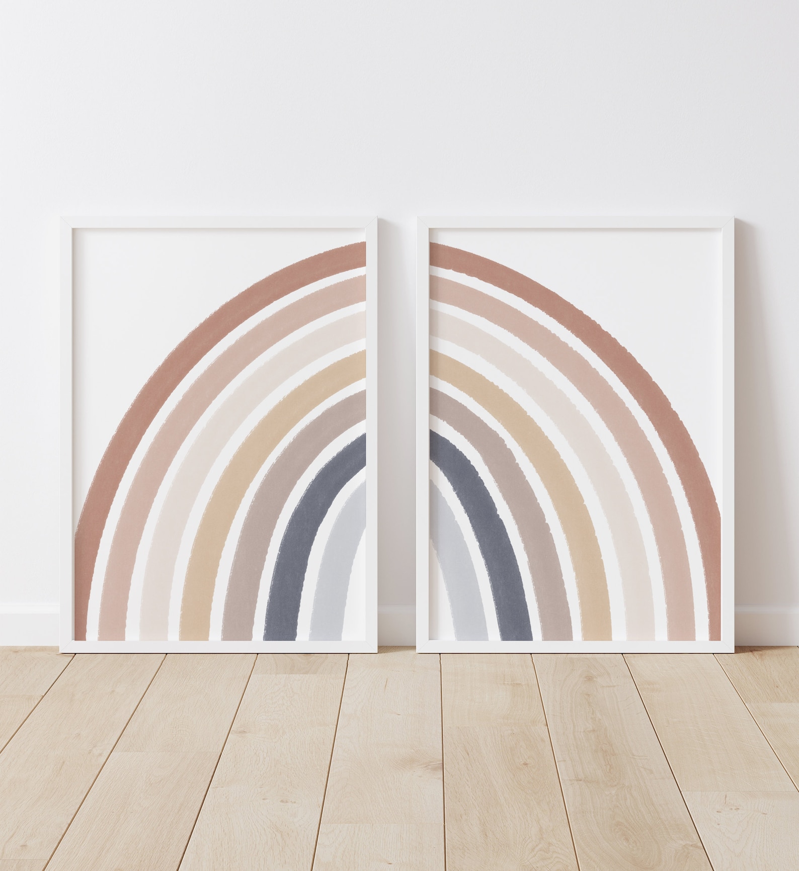 Neutral Rainbow Wall Art Set of 3 Prints You Are My Sunshine Etsy