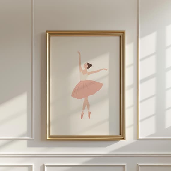 Pink Ballerina Print, Ballerina Nursery Decor, Pink Vintage Nursery Wall Art, Girls Room Decor, DIGITAL DOWNLOAD