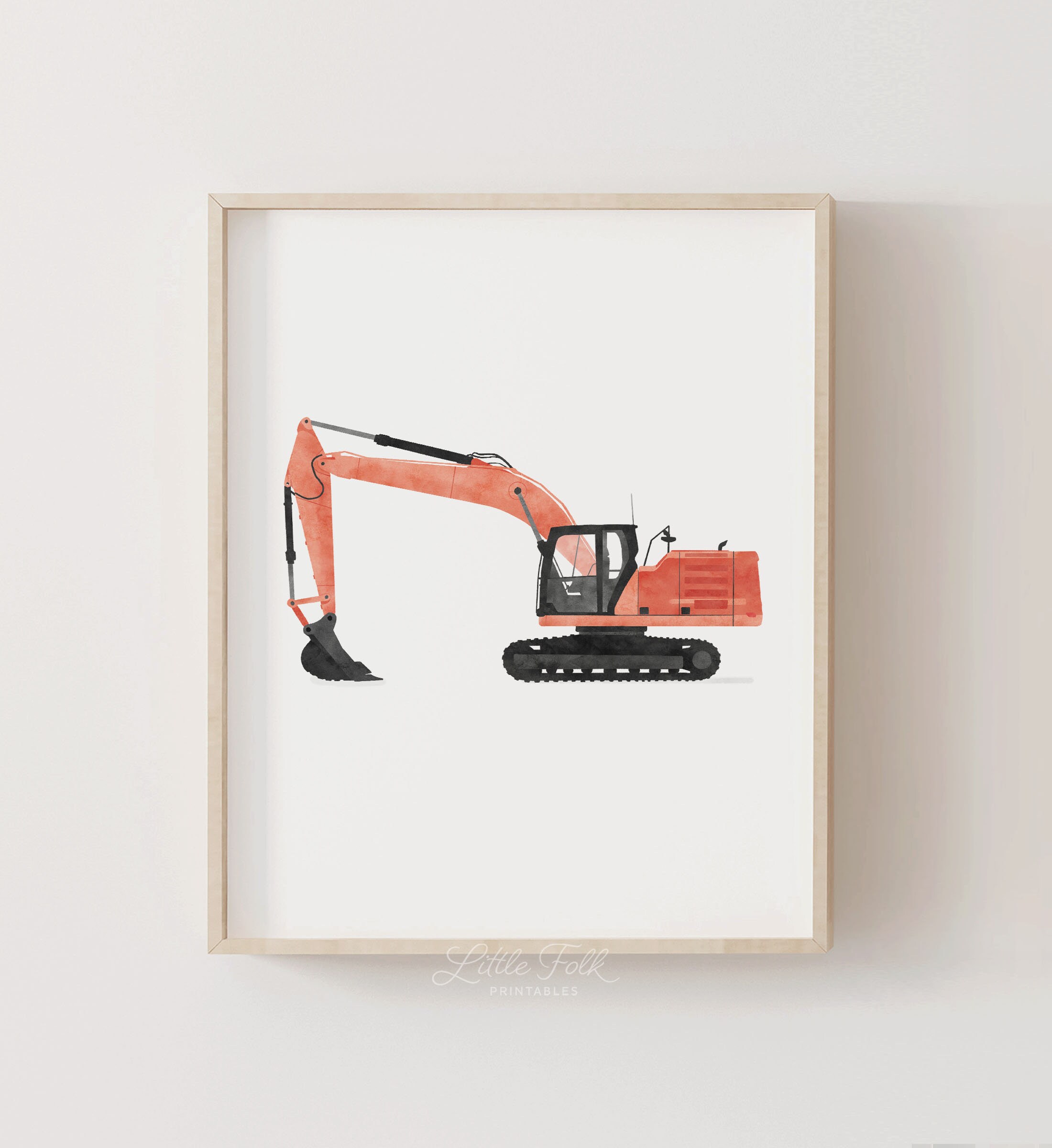 Construction Vehicle Wall Art Set of 4 Prints Nursery Decor Etsy