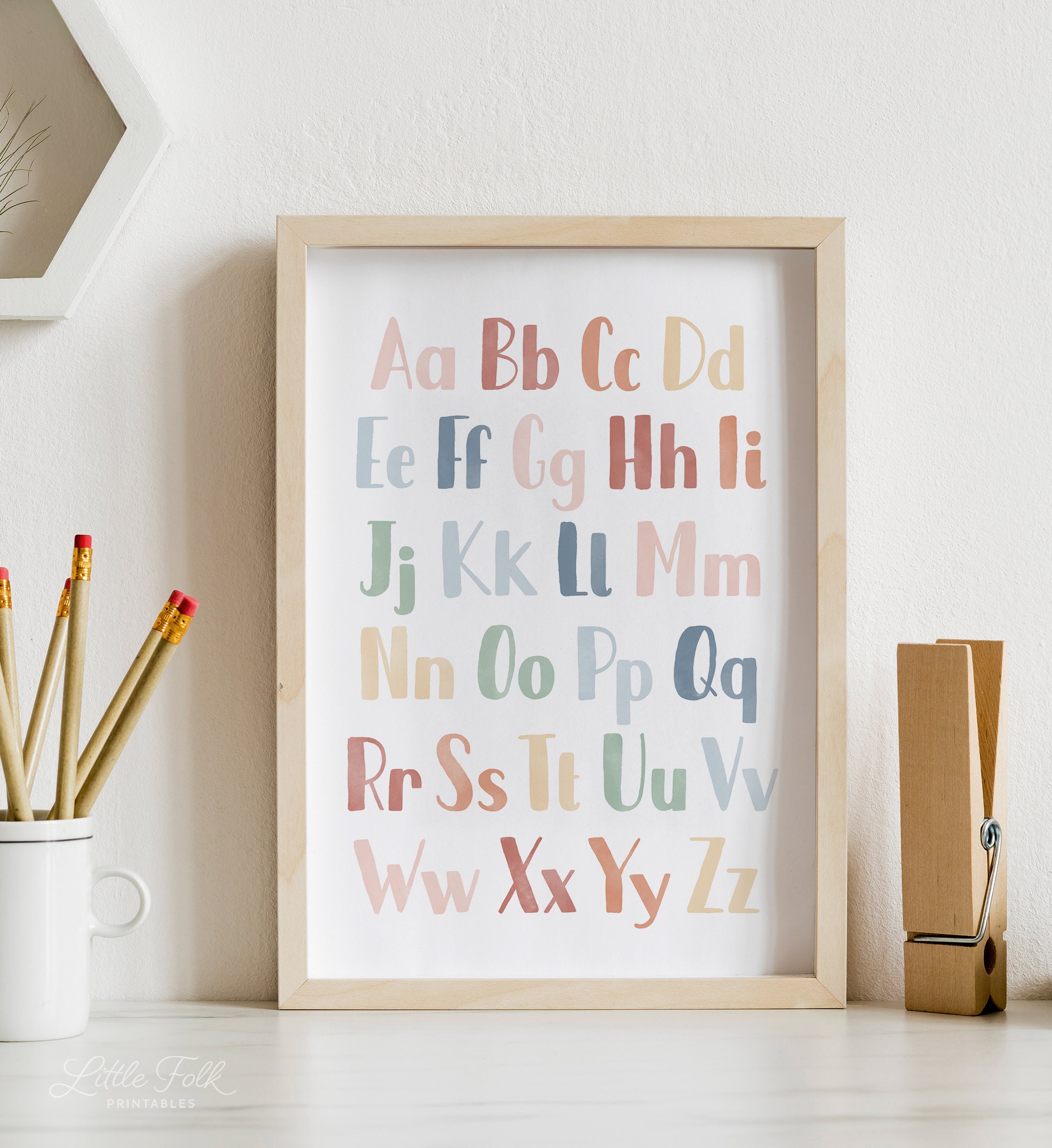 Rainbow Alphabet Poster, ABC Print, Printable Educational Wall Art ...