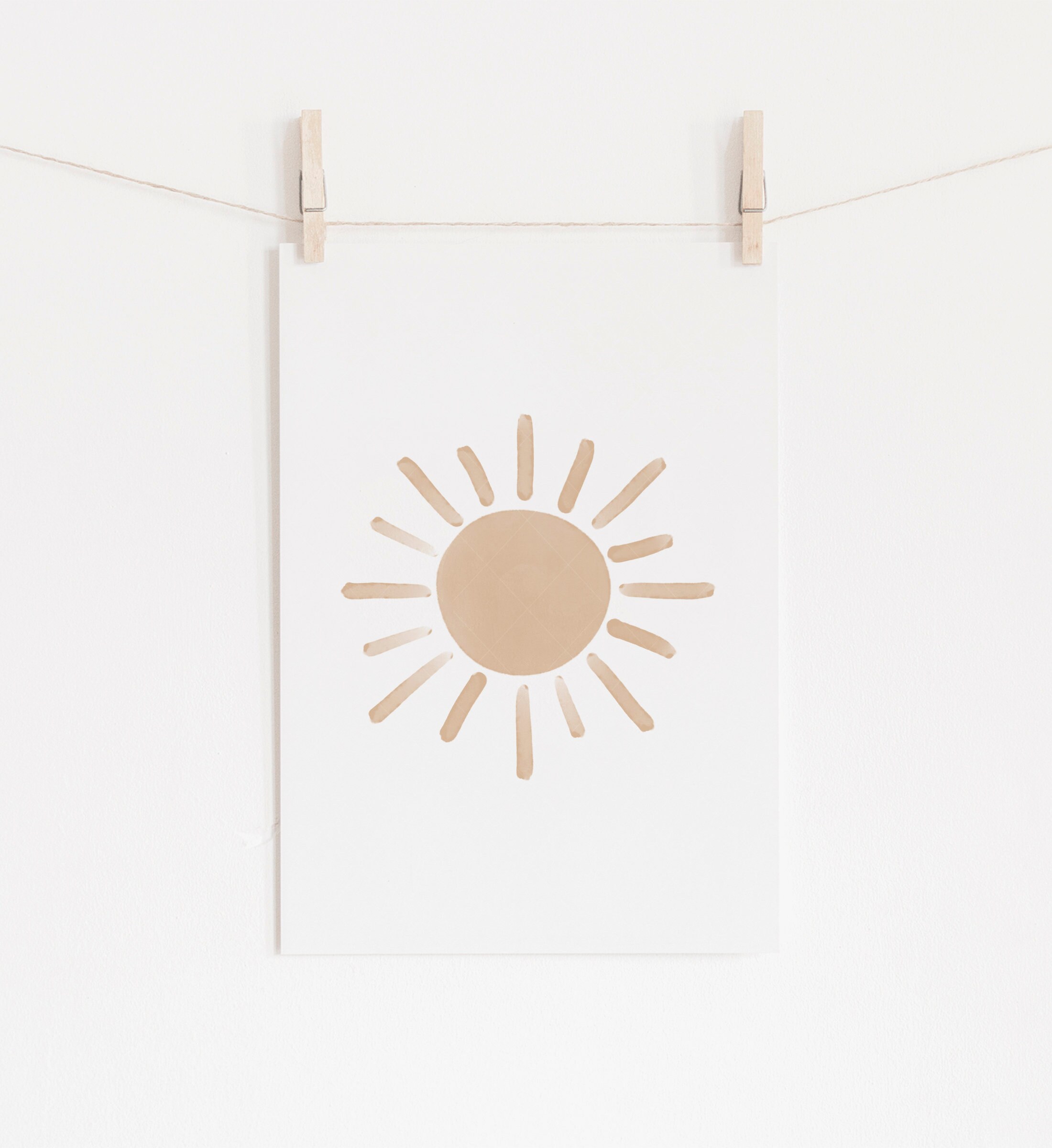 Neutral Cloud Moon and Sun Set of 3 Prints, Neutral Nursery Decor ...