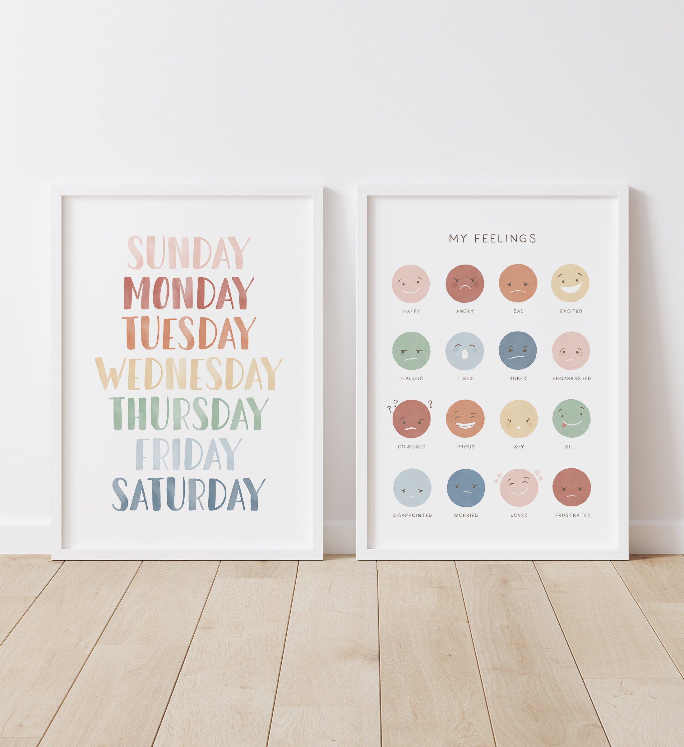 Rainbow Educational Posters, Set of 8 Homeschool Prints, PRINTABLE Wall ...