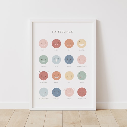Rainbow Feelings Chart Emotions Print PRINTABLE Wall Art - Etsy