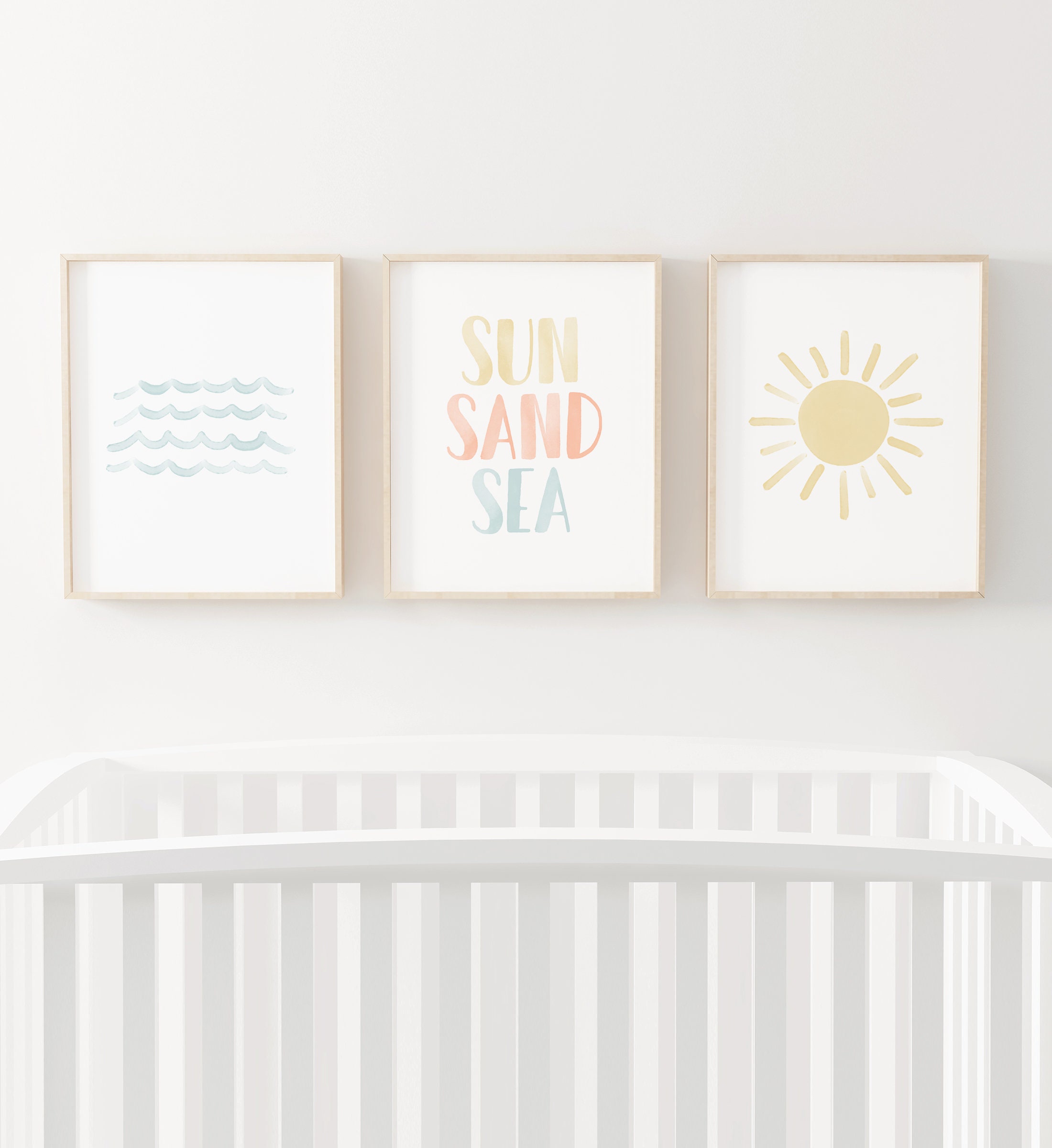Beach Nursery Decor Set of 3 Coastal Nursery Printsprintable Etsy