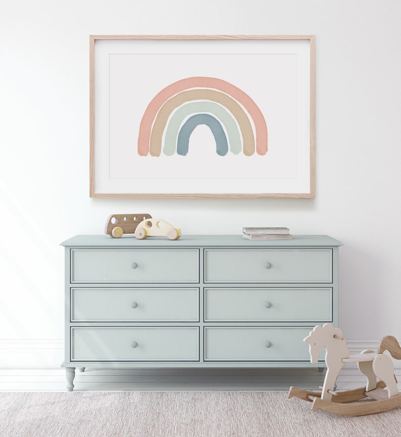Rainbow Wall Art, Rainbow Nursery Decor, Printable Wall Art, Watercolor Rainbow Print, Kids Room Decor, DIGITAL DOWNLOAD image 3