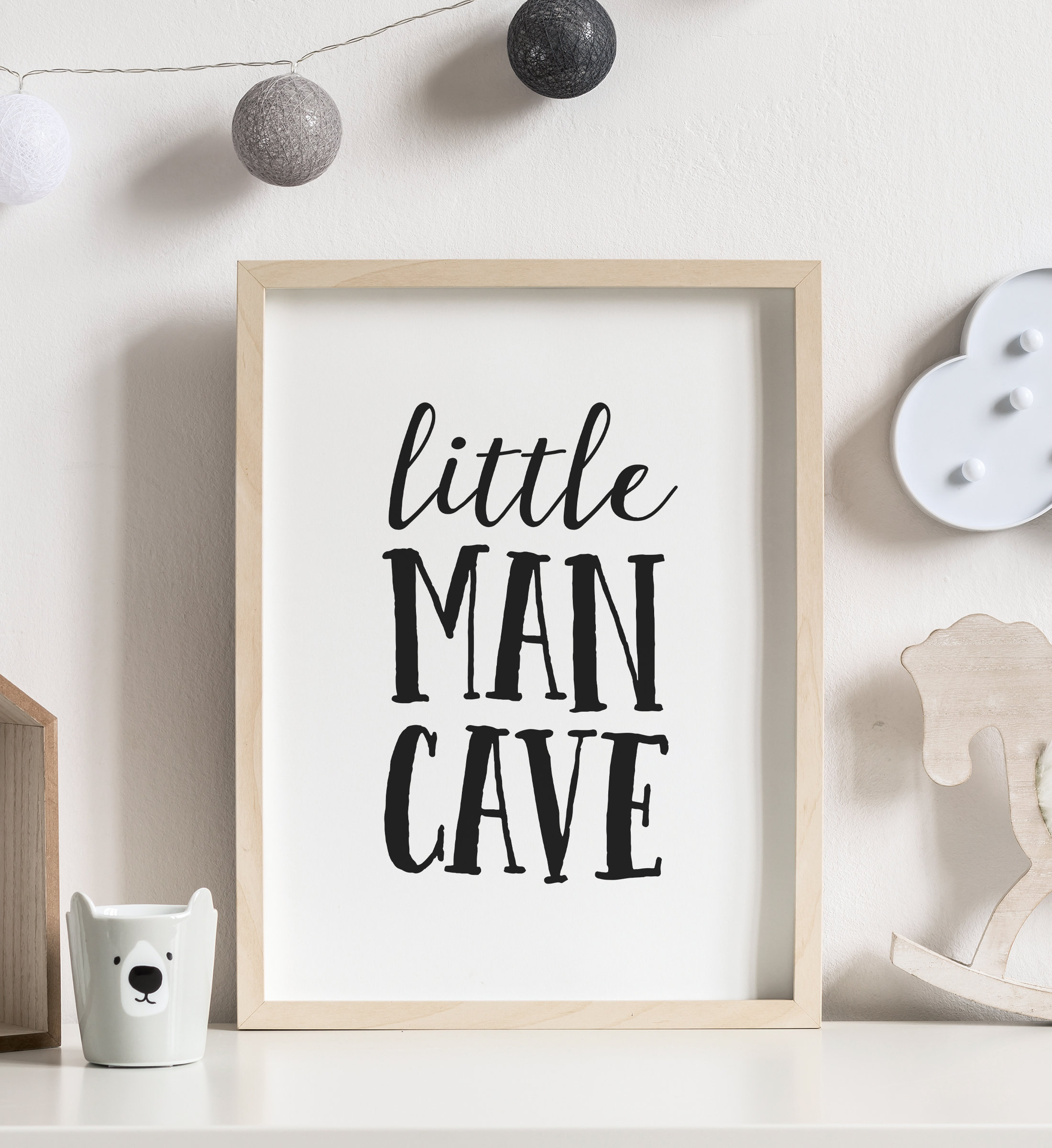 Little Man Cave Print Printable Wall Art Woodland Nursery Etsy