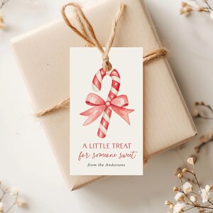 Printable Candy Cane Gift Tag Template, Editable Christmas Gift Tag, A ...