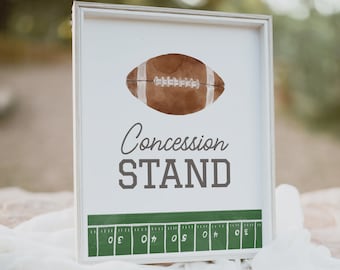 Football Birthday Concession Stand Sign, Football Birthday Party Decor, Football Food Table Sign, 1st Year Down, DIGITAL DOWNLOAD