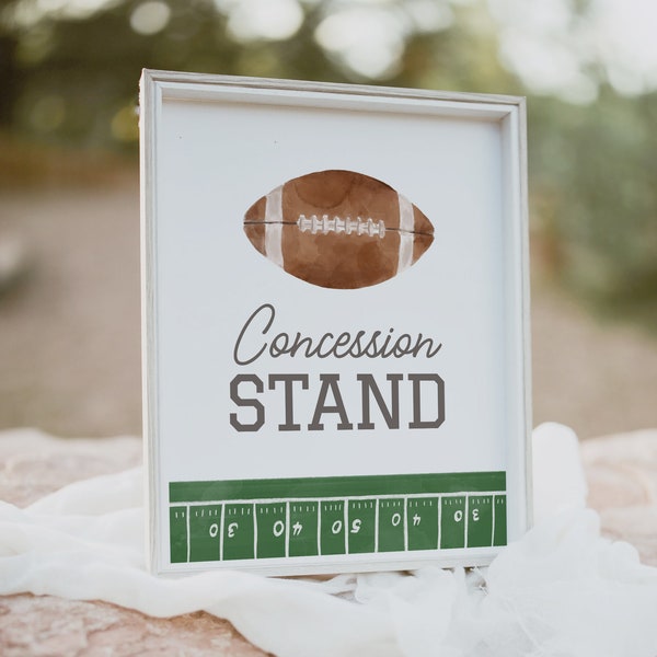 Football Birthday Concession Stand Sign, Football Birthday Party Decor, Football Food Table Sign, 1st Year Down, DIGITAL DOWNLOAD