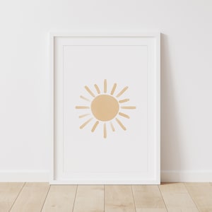 Sun Print, PRINTABLE Watercolor Sun Wall Art, Kids Room Art, Boho Nursery Decor, Girls Room Decor, DIGITAL DOWNLOAD