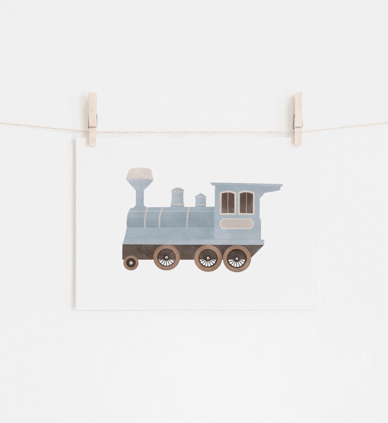 Train Poster, Printable Train Wall Art, Steam Locomotive, Transportation Decor, Boys Room Decor, DIGITAL DOWNLOAD image 4