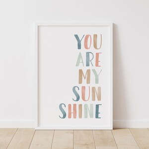 You Are My Sunshine Print, Girl Nursery Decor, PRINTABLE Wall Art, Kids Room Decor, DIGITAL DOWNLOAD