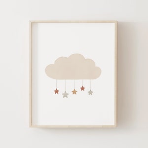 Neutral Cloud Moon and Sun Set of 3 Prints, Gender Neutral Nursery ...