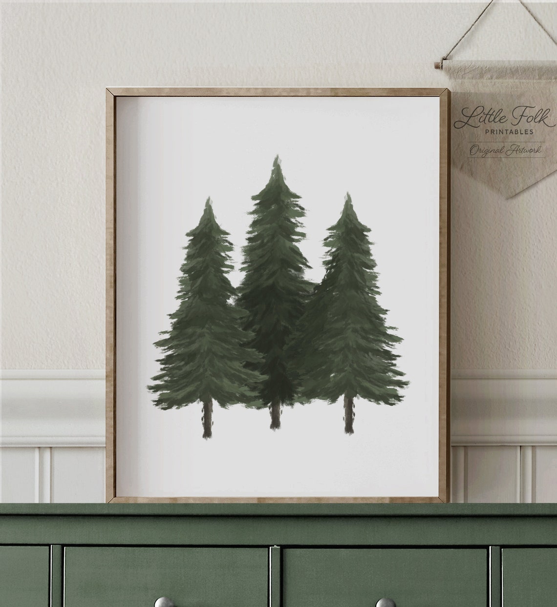 Pine Tree Print Woodland Nursery Decor Forest Nursery - Etsy