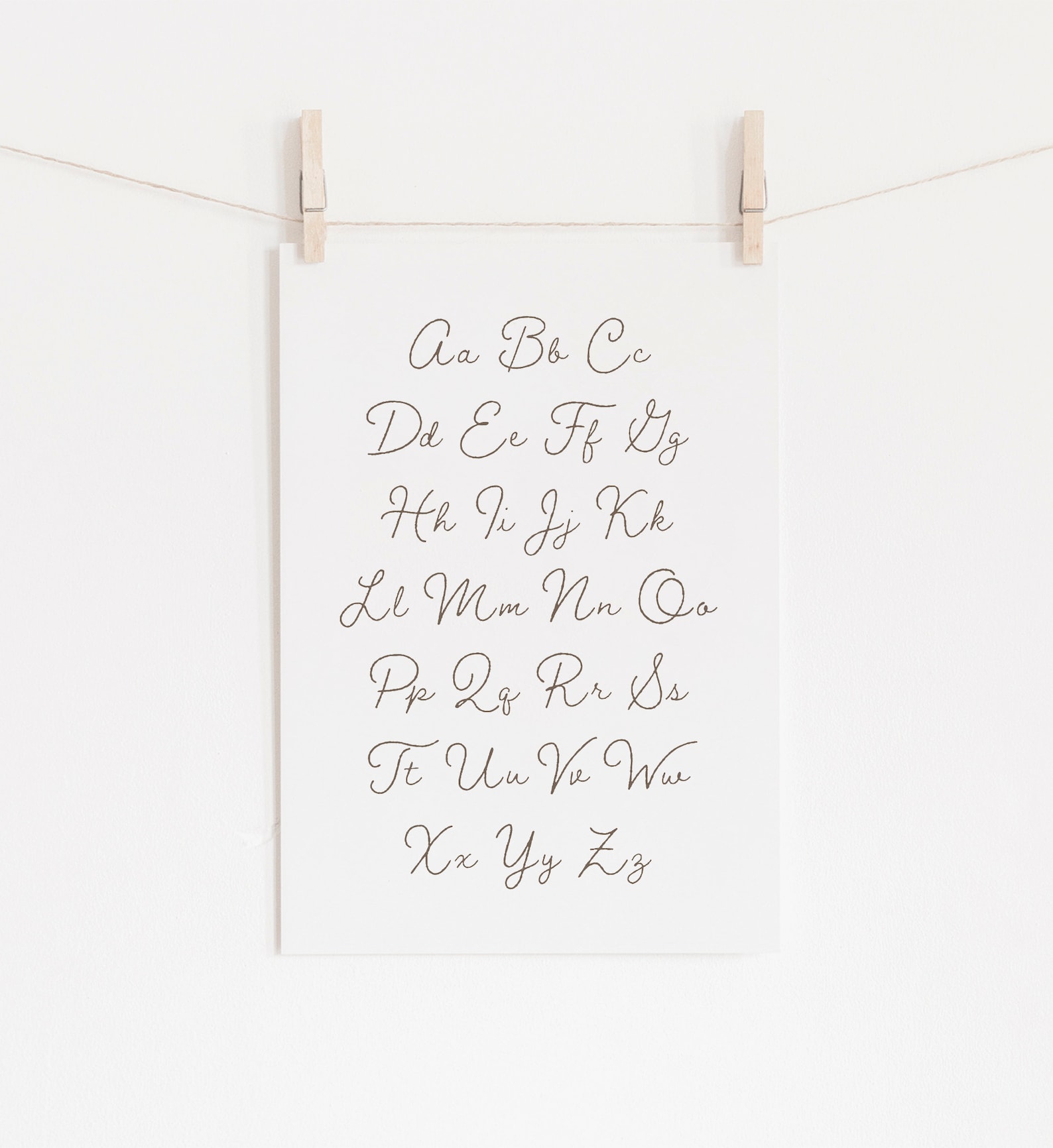 Cursive Alphabet Poster ABC Handwriting Print Printable Etsy