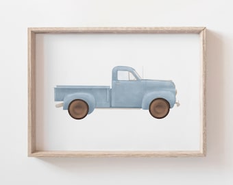 Vintage Truck Print, Printable Pickup Truck Wall Art, Travel Wall Art, Travel Nursery Decor, Boys Room Decor, DIGITAL DOWNLOAD