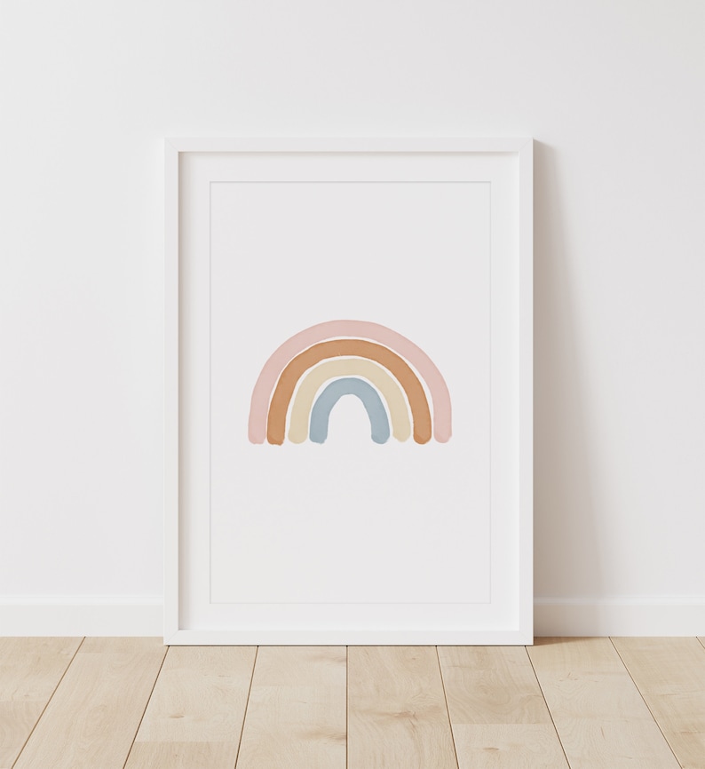 Neutral Rainbow Wall Art Gender Neutral Nursery Decor Printable Art INSTANT DOWNLOAD Kids Room Decor Set of 3 Prints
