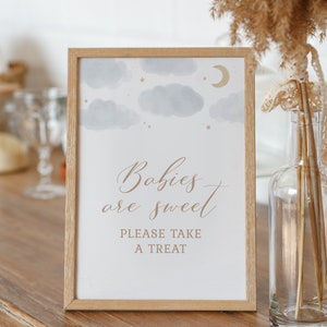 Babies are Sweet Take a Treat, Moon and Stars Baby Shower Dessert Table Sign, Printable Over the Moon Baby Shower Sign, DIGITAL DOWNLOAD image 4