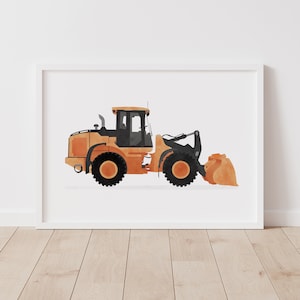Wheel Front Loader Print, Boys Room Decor, PRINTABLE Construction Vehicle Wall Art, Construction Birthday Party, DIGITAL DOWNLOAD