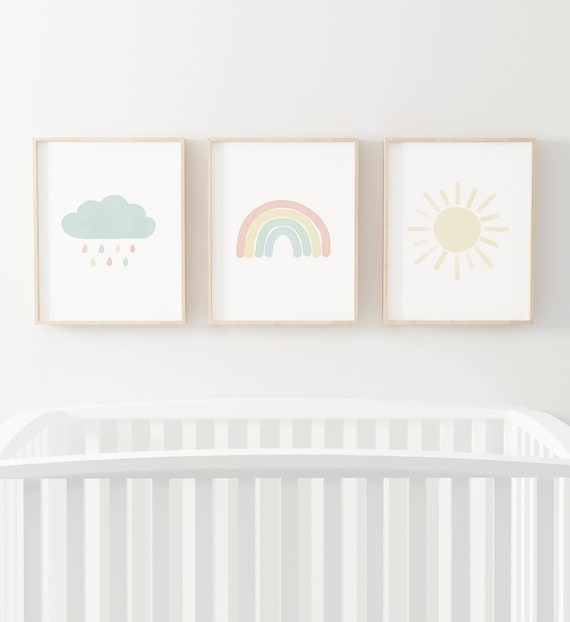 pastel rainbow nursery decor