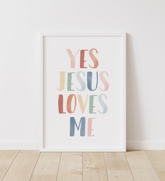 Yes Jesus Loves Me Rainbow Print Rainbow Nursery Decor - Etsy