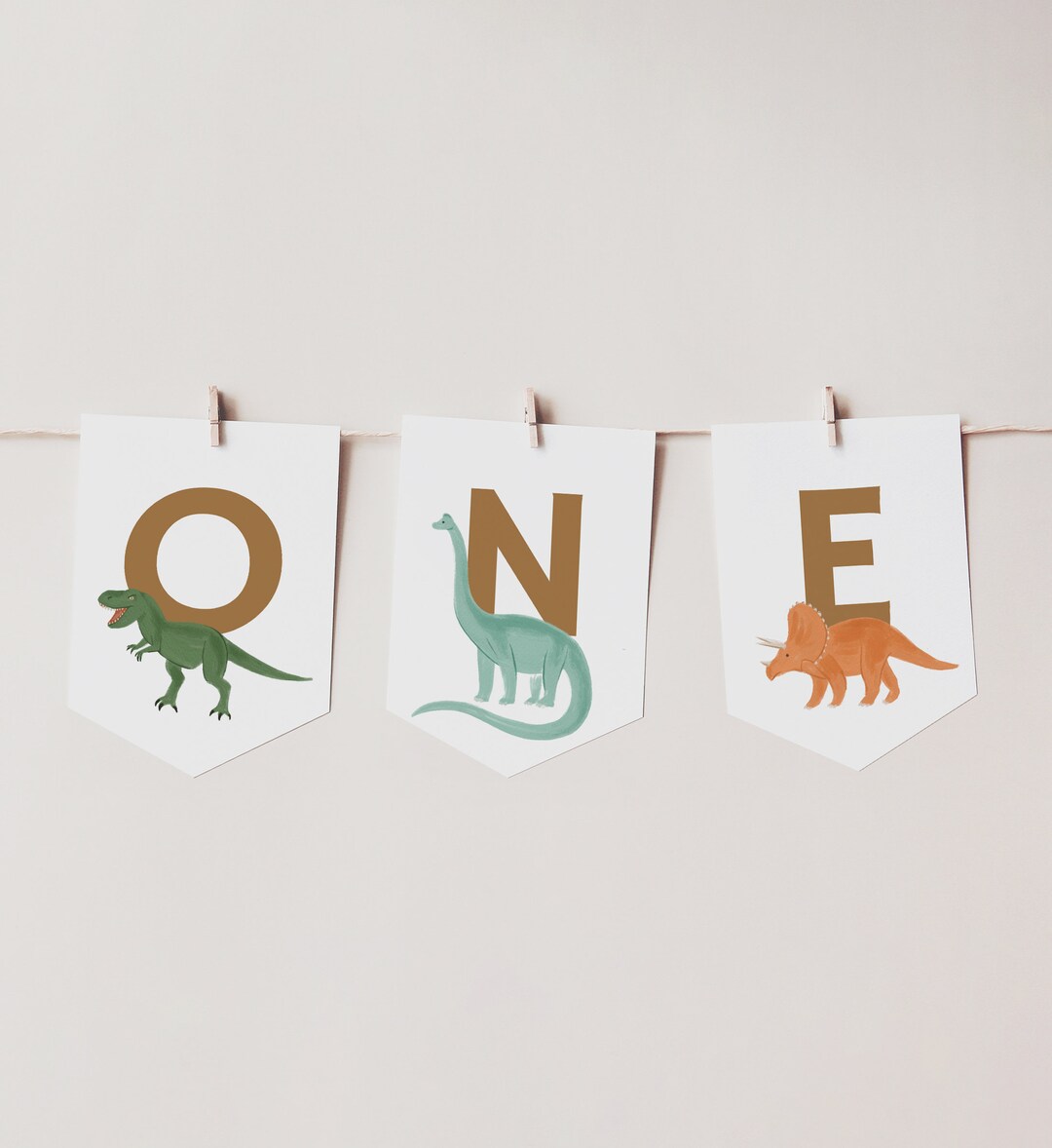 Roar Dinosaur High Chair Banner – “I Am One” First Birthday Decorations For Boys & Girls
