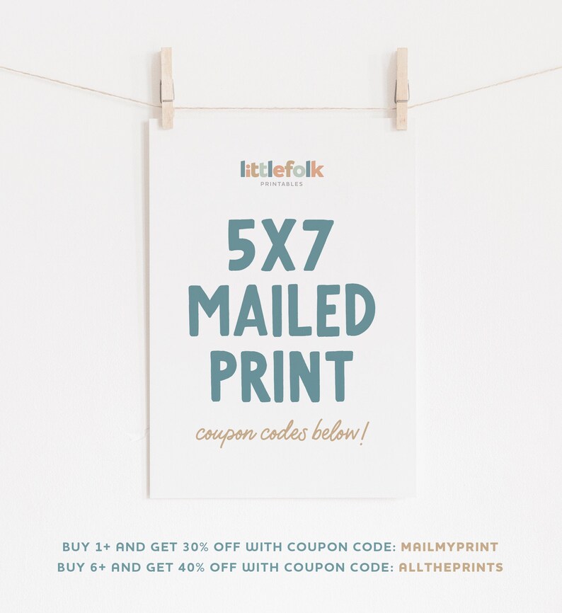 5x7 Print Shipped Prints From Little Folk Printables - Etsy