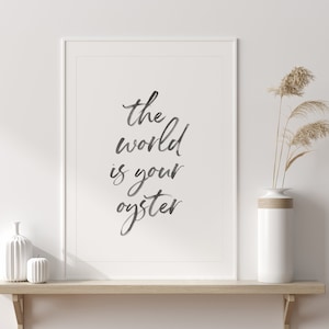 The World is Your Oyster Print, Beach Nursery Decor, Printable Wall Art, Coastal Baby Room Decor, Inspirational Quote, DIGITAL DOWNLOAD