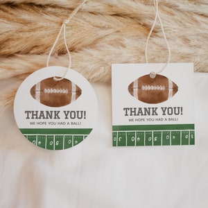 Editable Football Birthday Favor Tag Template, Printable Football 1st Birthday Party Decor, 1st Year Down, DIGITAL DOWNLOAD