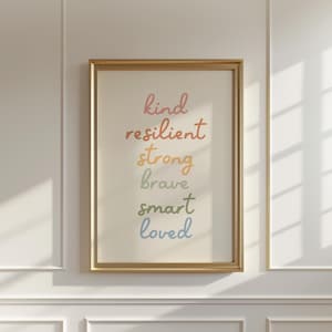 Rainbow Affirmations Print, Affirmations Nursery Decor, Kids Printable Affirmations Wall Art, Eclectic Playroom Decor, DIGITAL DOWNLOAD