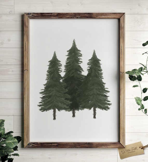 Pine Tree Print, Woodland Nursery Decor, Forest Nursery, Printable Wall Art, Boys Bedroom Decor, DIGITAL DOWNLOAD