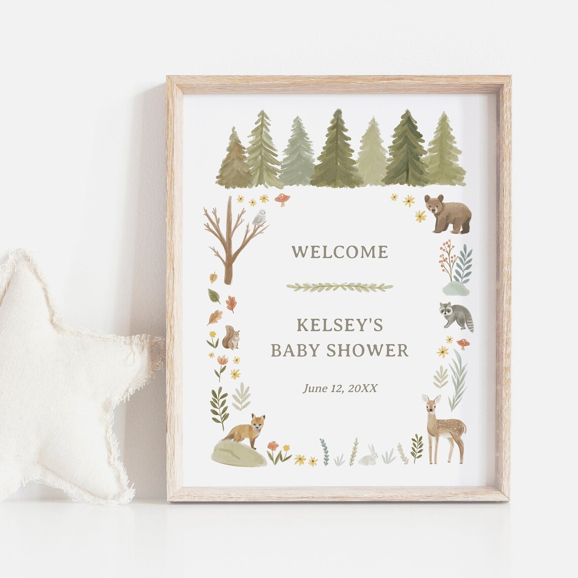 Editable Woodland Baby Shower Welcome Sign Printable Woodland - Etsy
