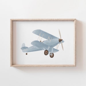 impression d&#39;avion vintage, art mural avion, art mural de voyage imprimable, décoration de chambre d&#39;enfant de voyage, décoration de chambre de garçons, téléchargement numérique